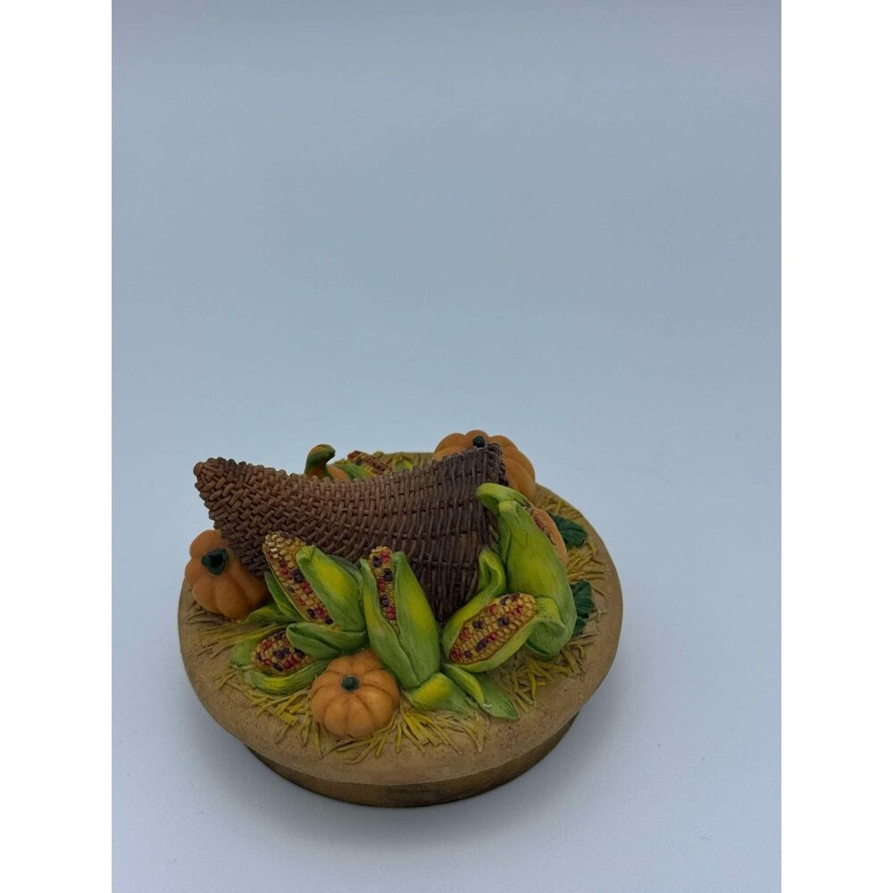 Our America Candle Top Topper Fall Thanksgiving Pumpkins Cornucopia Gourd Autumn